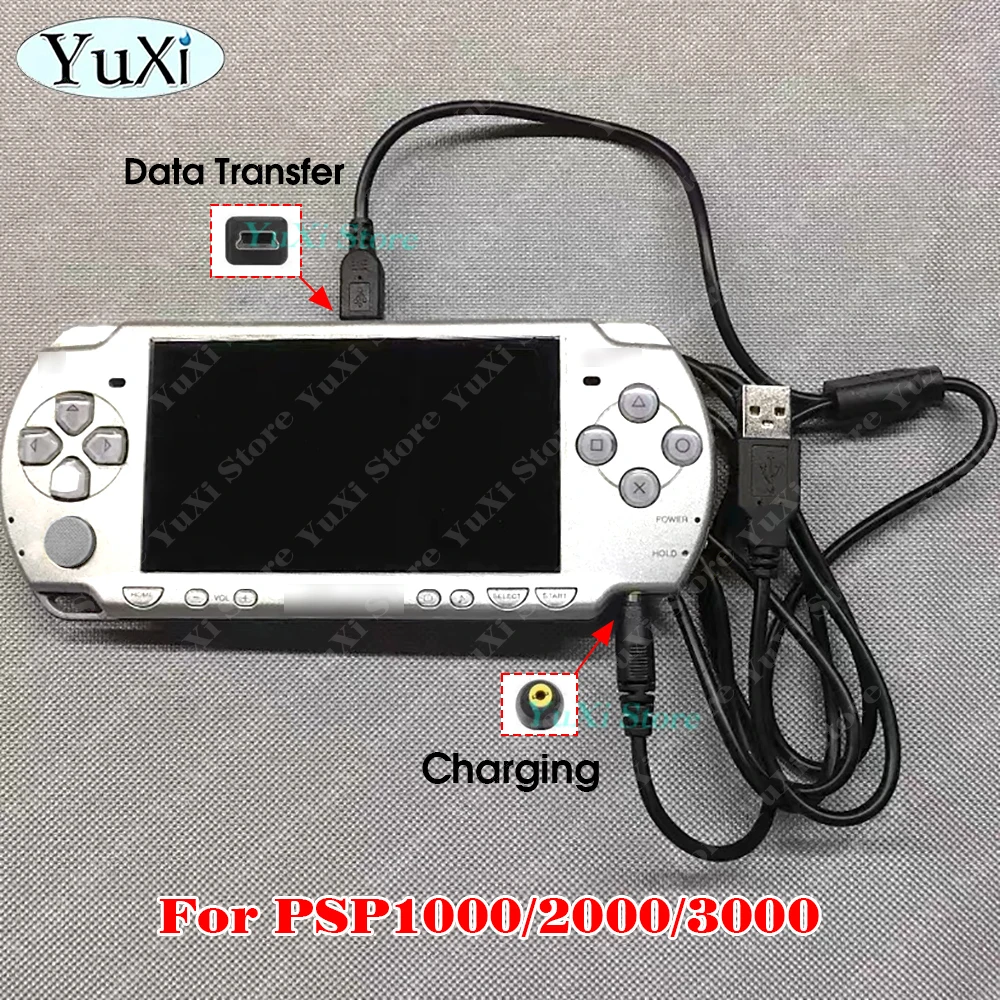 Charging USB Cable for PSP 1000/2000/3000 Data Transmission Power Charge Cable Cord For PSP 3001 3004 2001 2 in 1 USB Wire