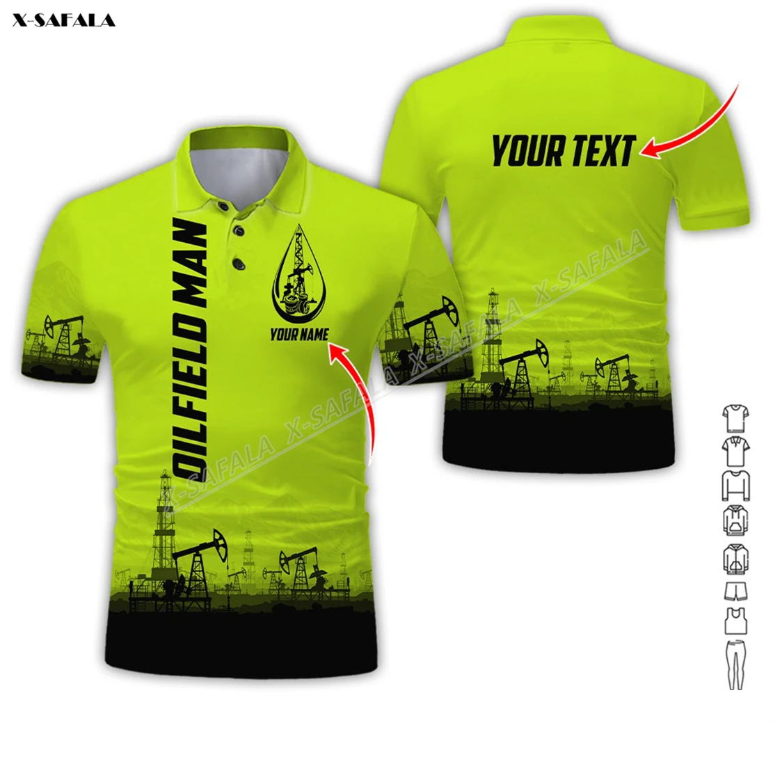 Custom Arab Oil Oilfield 3D Printed Reflection Men Adult Polo Shirt Short Sleeve Top Tee Breathable Uniform Workwear Safety