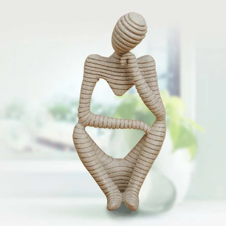 New sandstone sculpture for home decoration human statue abstract indoor sculpture figure modern arts crafts