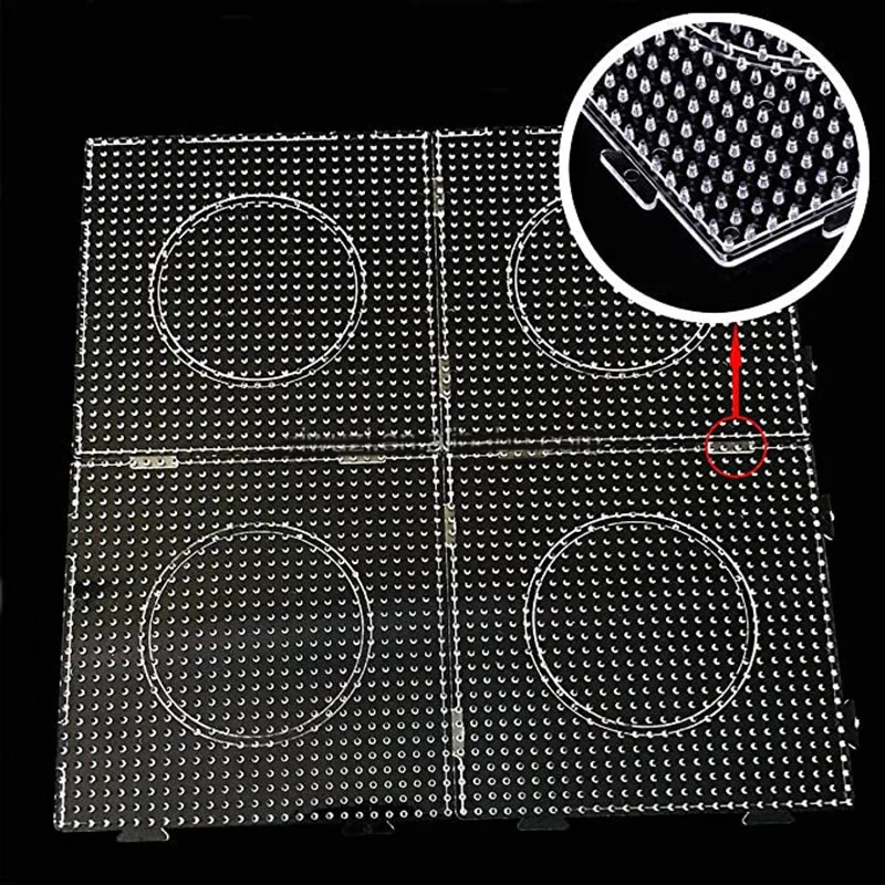 3 szt. Duży rozmiar 2,6 Mm Hama Beads Pegboard Set 4 Square Template Board Tool Circular Educational DIY Figure Material Board