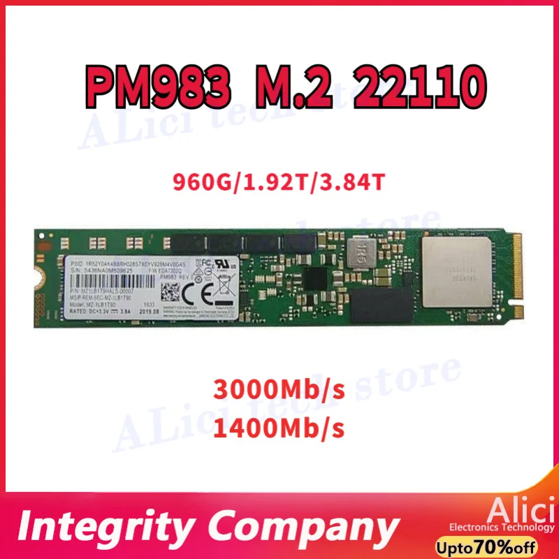 Original PM983 960G 1.92T 3.84T M.2 NVME 22110 enterprise-level server solid-state drive is compatible with Samsung
