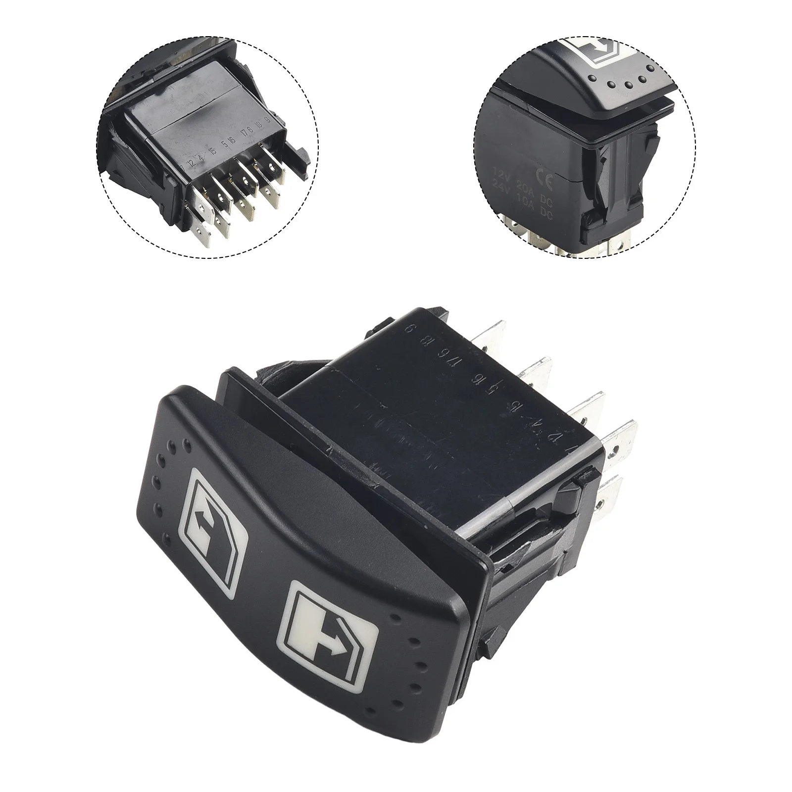 Interruptor de Elevalunas Eléctrico Defender, Conector de 8 Pines, Construcción de Plástico para Can-Am Defender