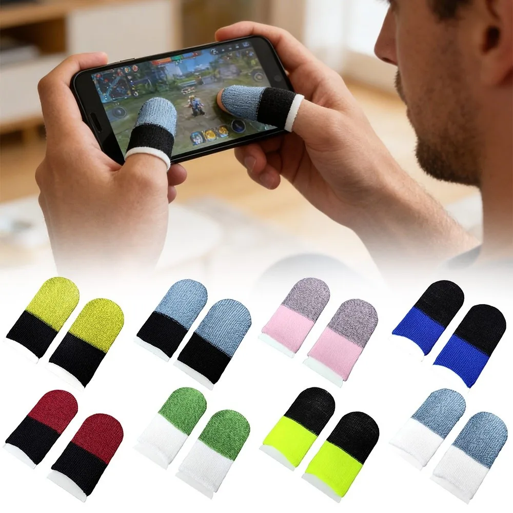 

Dualcolor Touchscreen Finger Covers Sweatproof Anti Slip Gaming Finger Sleeves Super Thin Polyester Thumb Gloves