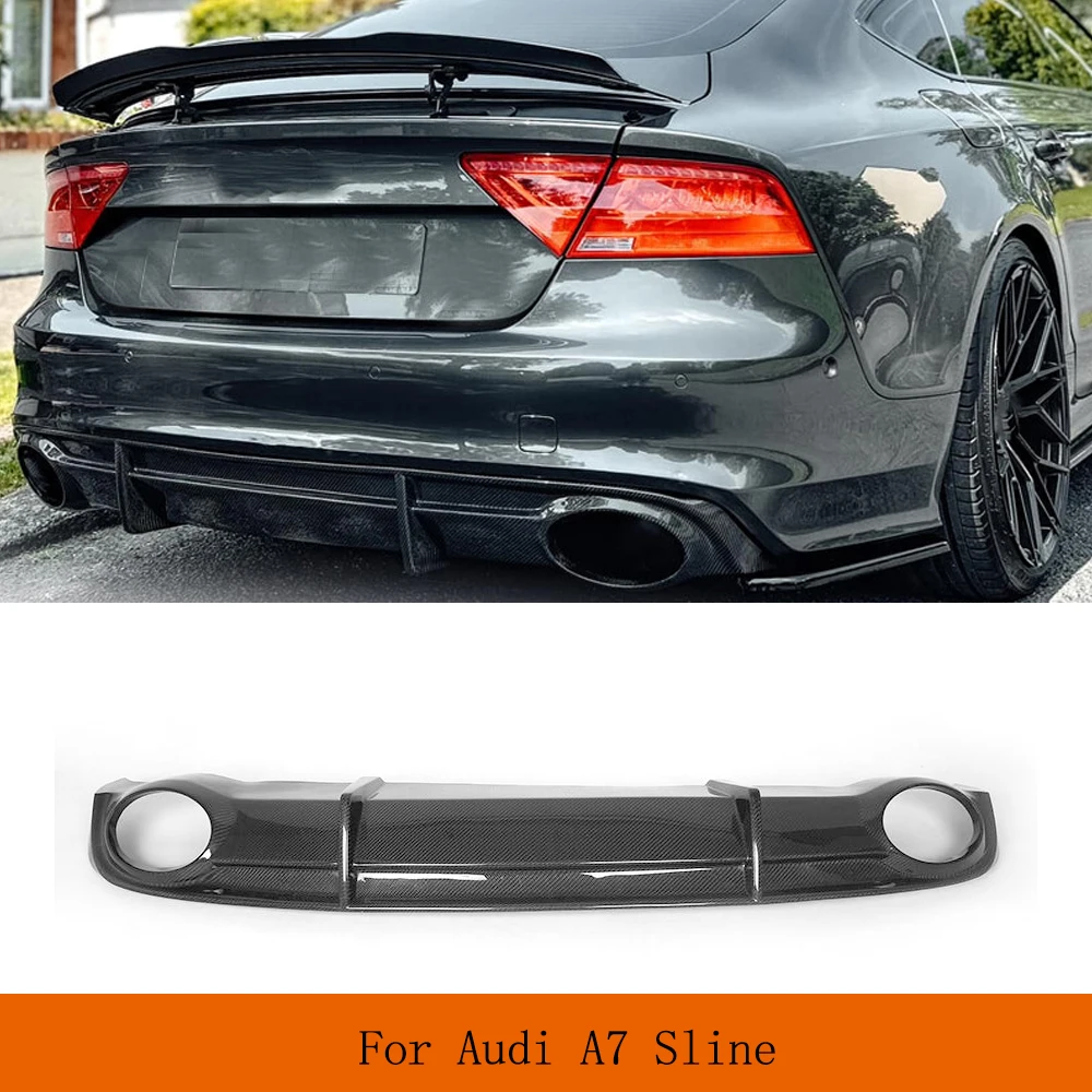 

Задний бампер автомобиля, диффузор, спойлер для Audi A7 Sline 2011-2014, гоночный задний диффузор из углеродного волокна, фартук, защита автомобиля, комплект кузова