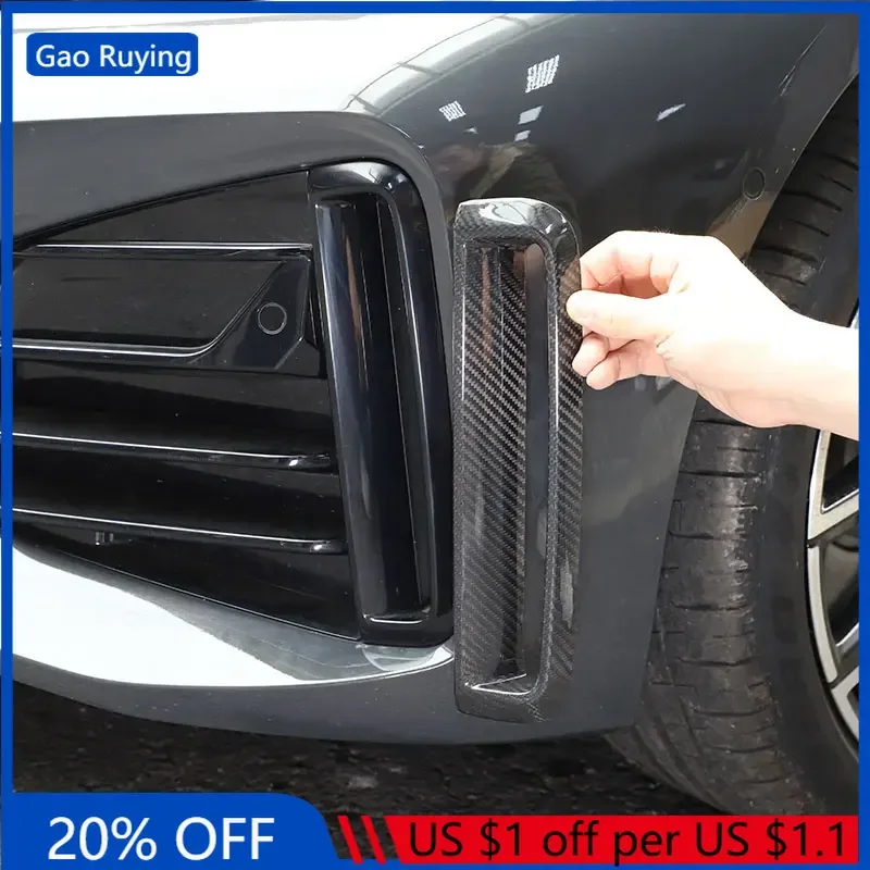 

Gao Ruying For BMW 4 Series G26 2022-2025 Real Carbon Fiber Front Fog Light Frame Cover Trim Stickers Car Accessories
