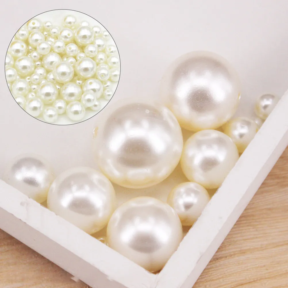 70Pcs 6Mm 10Mm 12Mm Glossy Artificial Pearl Beads ABS Loose Beads Pre Drilled for Jewelry Making Earrings Bracelet