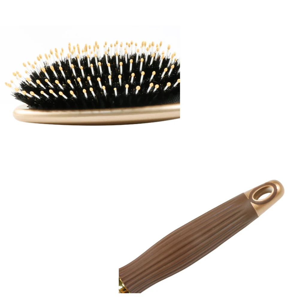 

1 шт., щетка с щетиной, пластиковая ручка, антистатическая расческа для распутывания, овальная массажная расческа, уход за кожей головы, вьющиеся, сухие волосы, эластичность, разрыв