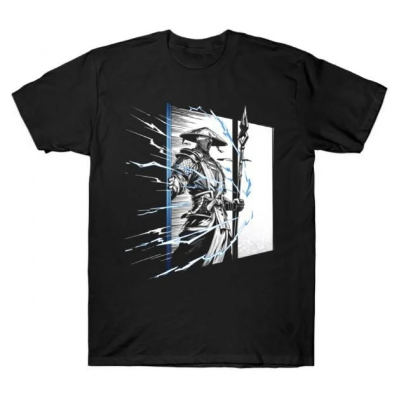 Raiden 90's Video game Mortal Kombat Gift tee for gamer 100% cotton Men's Short Sleeve Graphic T-Shirt All size tops S-6XL