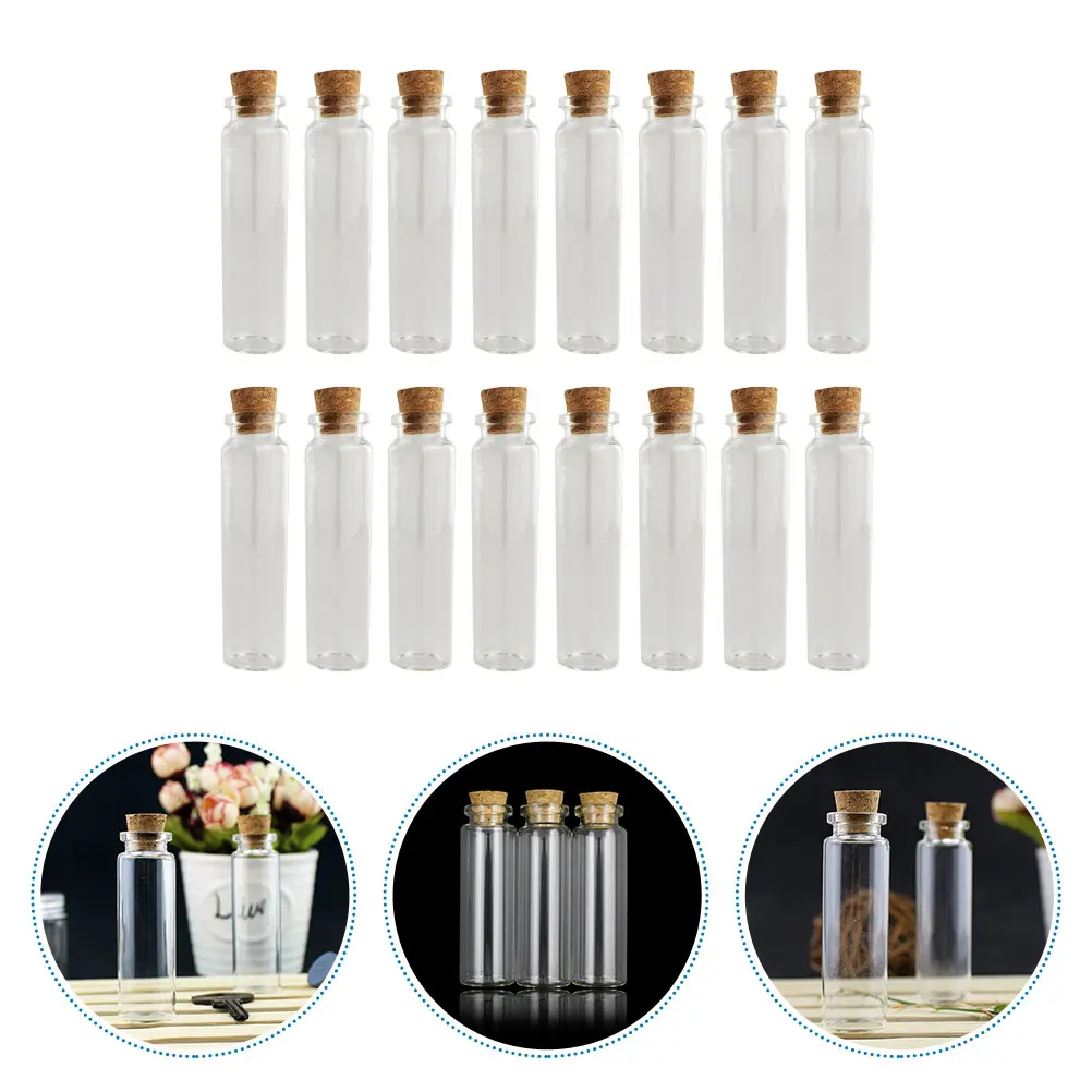 

24 Pcs Bottle of Fetal Hair Baby Teeth Home Decor Tiny Wishing Bottles Mini Bayonet Small Wooden Decoration