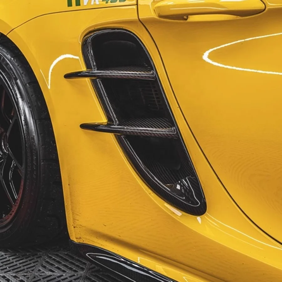 

TAKD Style Dry Carbon Fiber Side Vent forPorsche 718 Boxster Cayman 2016-2019 Side Intake Grille Car Accessories
