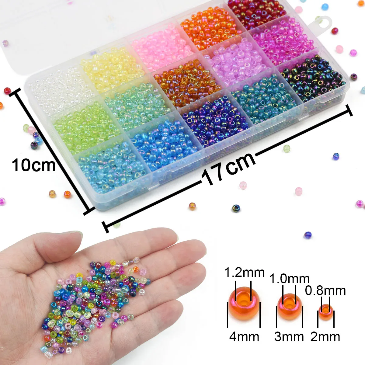 2mm 3mm 4mm Perles de riz en verre de couleur unie résistantes à l'usure de haute qualité peinture uniforme Perles de bricolage faites à la main en stock-coréen -poudre13,2mm 32000pcs