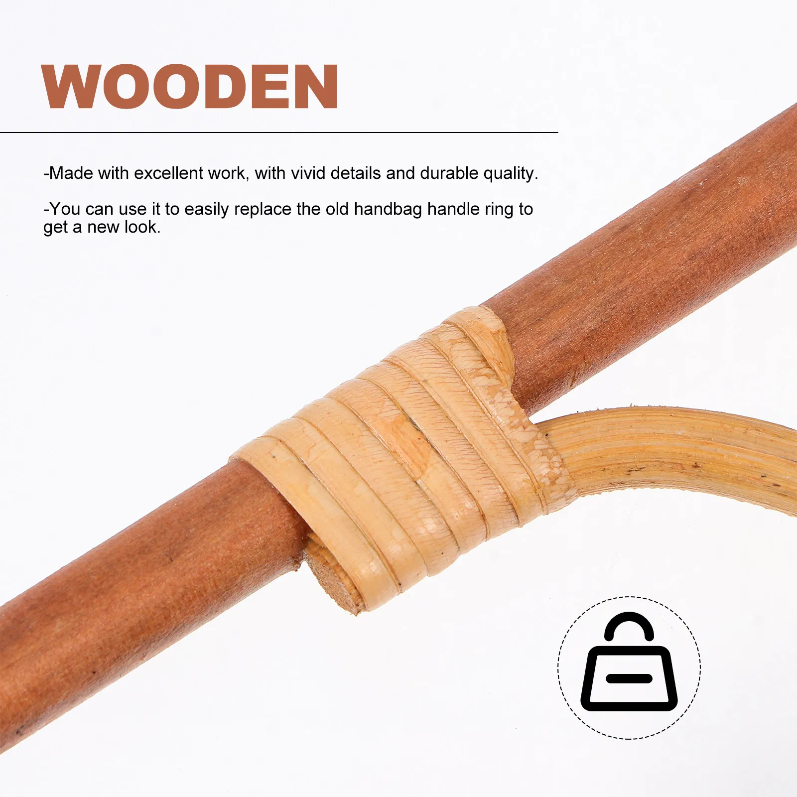 Wooden Bag Handles Lightweight Durable Comfortable Practical Texture Beautiful Versatile Replacement DIY Accessories Strap Bag