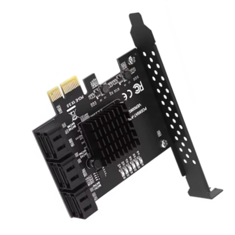 PCIE 1X to 6 Ports 3.0 PCI E Controller Pci Express Multiplier Expansion Card 6Gbps Add on Card Riser-AC17