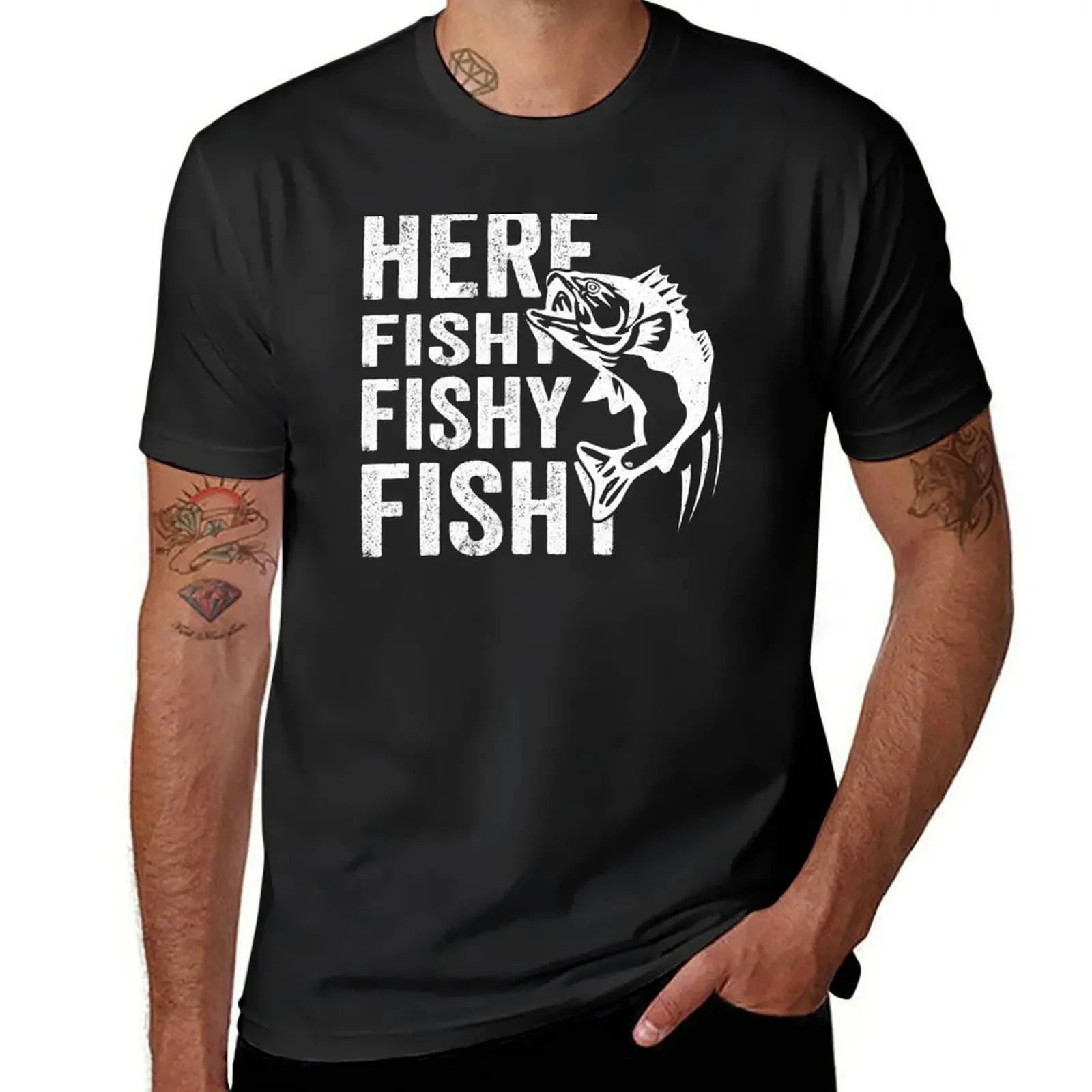 Here Fishy Fishy Fishy T-Shirt hippie clothes kawaii clothes essential t shirt heavyweight t shirts for men