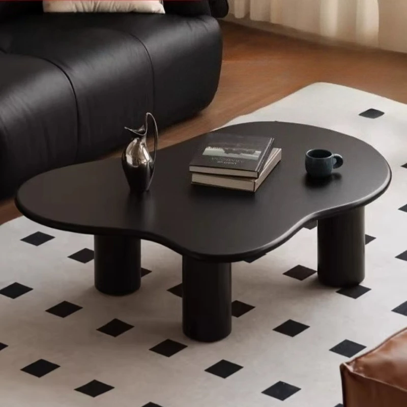 

Vintage Black Coffee Table Irregular Wooden Small Low Coffee Tables Minimalist Modern Mesas De Centro Para Sala Home Furniture