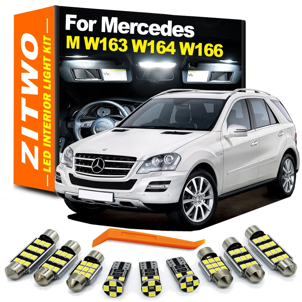 ZITWO Full Car LED Bulb Interior Light Kit Canbus For Mercedes Benz MB M ML Class W163 W164 W166 ML350 ML300 ML500 ML400 ML63