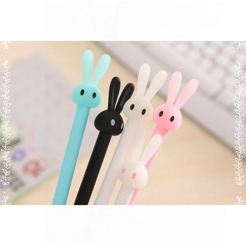 24 Pcs Creative Cartoon Stationery Cute Rabbit Jelly Gel Pens Student Writing Supplies