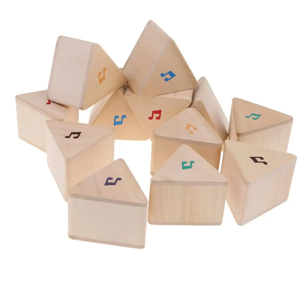 Wooden Triangle Blocks Montessori Early Learning Toy Kids Educational Puzzle Game for Children Boys
