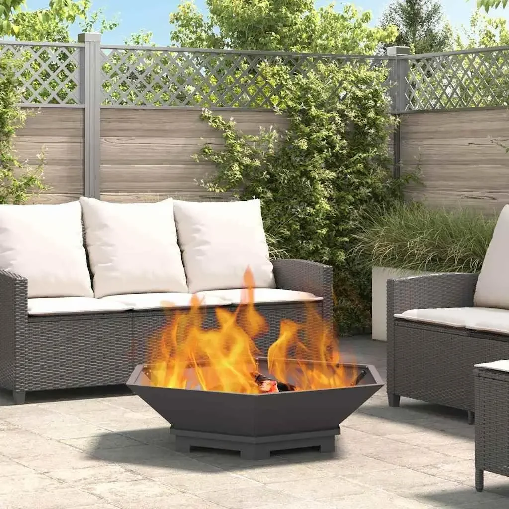 39-Inch Square Wood-Burning Fire Pit, Heavy Duty Cold-Rolled Steel Outdoor Fire Bowl for Backyard Patio, Garden, and Camping Hea