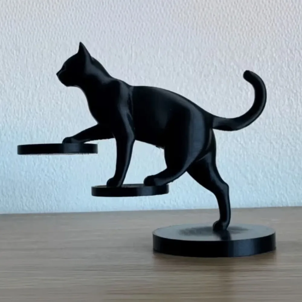 3D Printed Cat Descending Stairs Statues Unique Plastic Desktop Dog Figurine Cute Animal Crafts Nordic-Style Ornaments