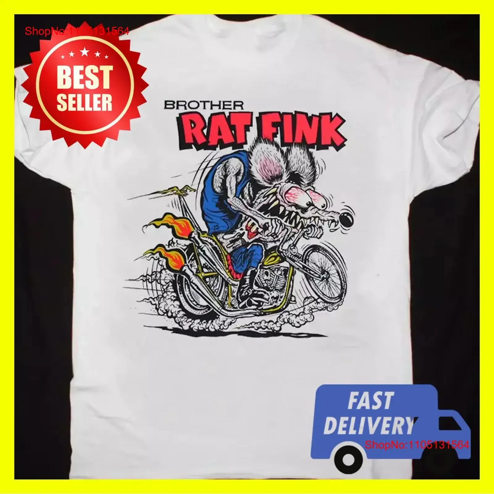 

Белая футболка Brother Ed Roth Rat Fink, винтажная стираная футболка унисекс, удобный модный топ с рисунком для повседневной носки, дышащий мягкий