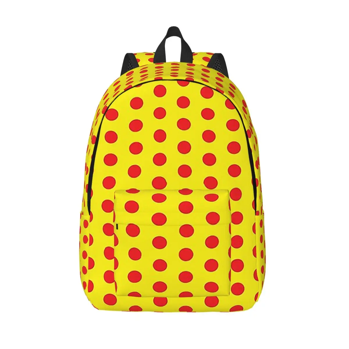 

Классический красный и желтый студенческий рюкзак с узором в горошек, школьная сумка, дорожный рюкзак для мальчиков и девочек, модная сумка для книг, сумки на плечо