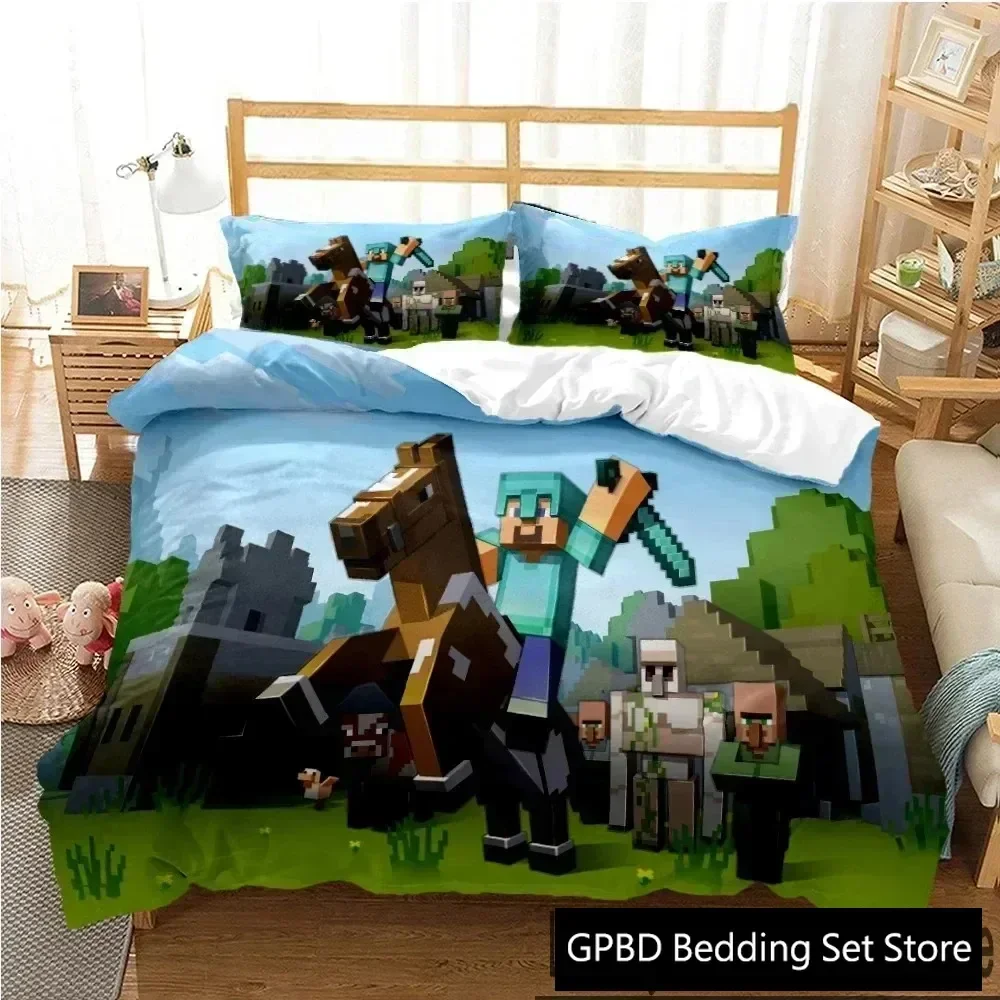 

Luxury New 3D Print Mine Sandbox Games Duvet Cover Cartoon Bedding sets Soft Quilt Cover and Pillowcases SingleDoubleQueenKing