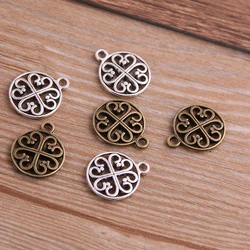 30PCS 15*18mm Two Color Fashion Hollow Out  Round Charms Jewelry Metal Alloy Jewelry Marking