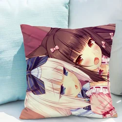 Cushion Cover 50x50 NekoPara Bedroom Bed Cushion Throw Pillow Covers Decorative Sofa Cushions Short Plush Twin Size Bedding Car