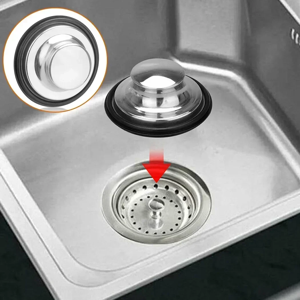 Brand New Sink Stopper Plug Stainless Steel 3 1/2 Inch Diameter Fits Standard Kitchen Drain For Insinkerator QC