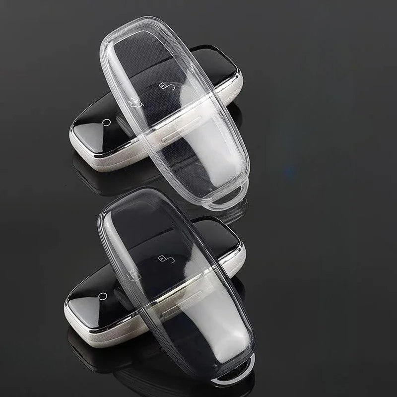 غطاء مفتاح فوب شفاف من مادة TPU لموديلات DENZA D9 N8 N7، جراب واقٍ مقاوم للصدمات ومضاد للخدش، شفاف أسود وأبيض #1