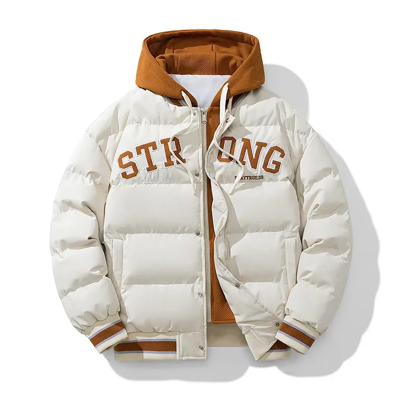 

Oversize Parka Korean Men's Puffer Jacket Harajuku Hip Hop Hooded Coat Men Women Winter Parka Colorful Men's Winter Jacket Coat