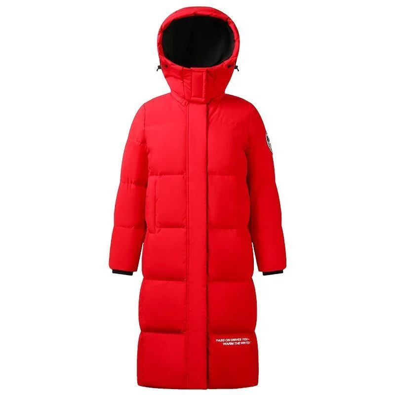 2023 New Women Down Jacket Winter Coat Female Thin Thicken Knee Length Parkas White Duck Down Outwear Loose Overcoat