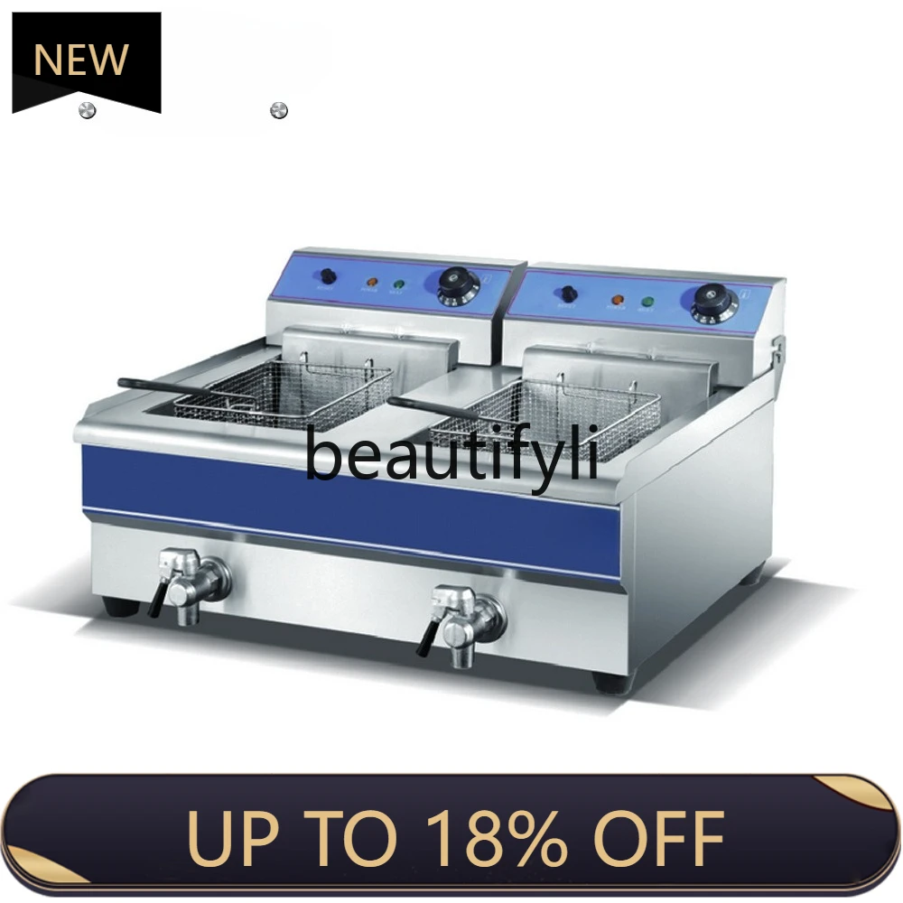 

Z189 Double-cylinder French fries electric fryer commercial model, timed temperature control electric fryer, catering equipment