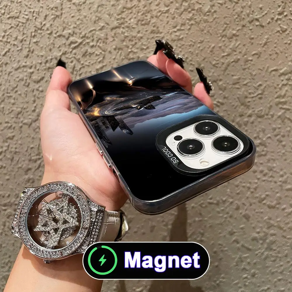 

Pretty Night Nature Phone Case for iPhone 17 16 15 14 13 12 11 Air Pro Max Plus Colorful Silver MagSafe Cover