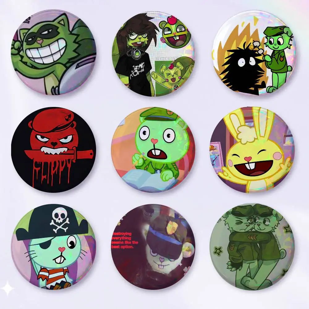 A-Happy Tree Friends Flippy Cosplay COSTUME Badge Pin Tinplate Brooch Prop Xmas Gift Birthday Gift
