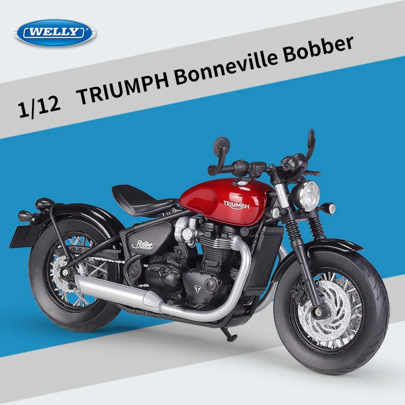 WELLY 1:12 TRIUMPH Bonneville Bobber Motorcycle Model Toy Vehicle Collection Autobike Shork-Absorber Off Road Autocycle Toys Car