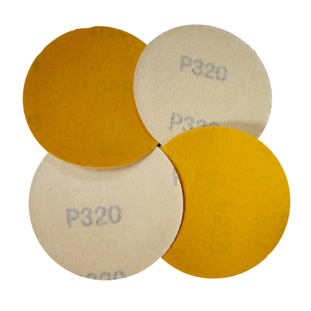 3" Inch 75MM Back Fleece Yellow Sandpaper Sheet Disc Sandpaper Abrasives Self-Adhesive Sheet Auto Parts Grinding And Polishing