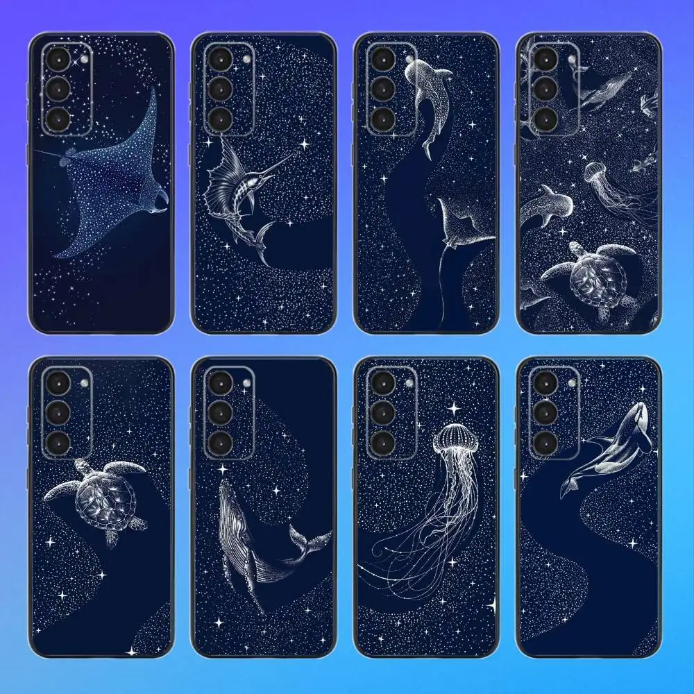 

Ocean Sea Animal Manta Ray Phone Case For Samsung Galaxy A73,A72,A71,A70,A53,A52,A51,Others Soft Black Cover