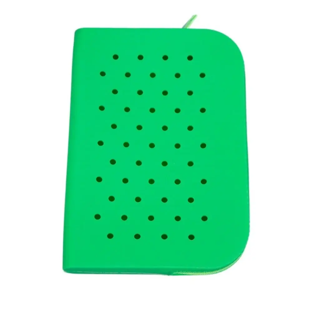 

Colorful Holes Silicone Pencil Case Zipper Large Capacity Stationery Storage Bag Waterproof Soft Cute Pen Holder Cosmetic