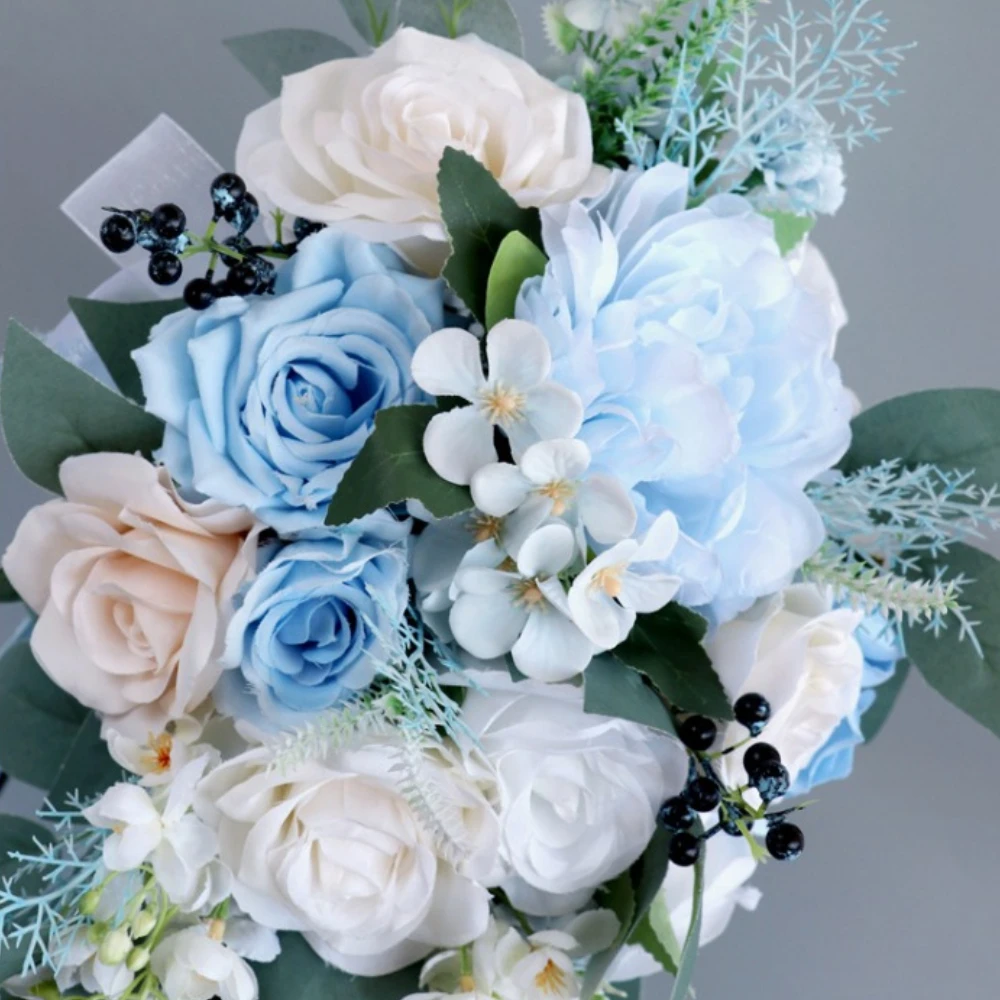 Ramo de novia en forma de lágrima, ramo de rosas de mano, boda, pareja, fiesta de matrimonio, accesorios de boda para el Día de San Valentín