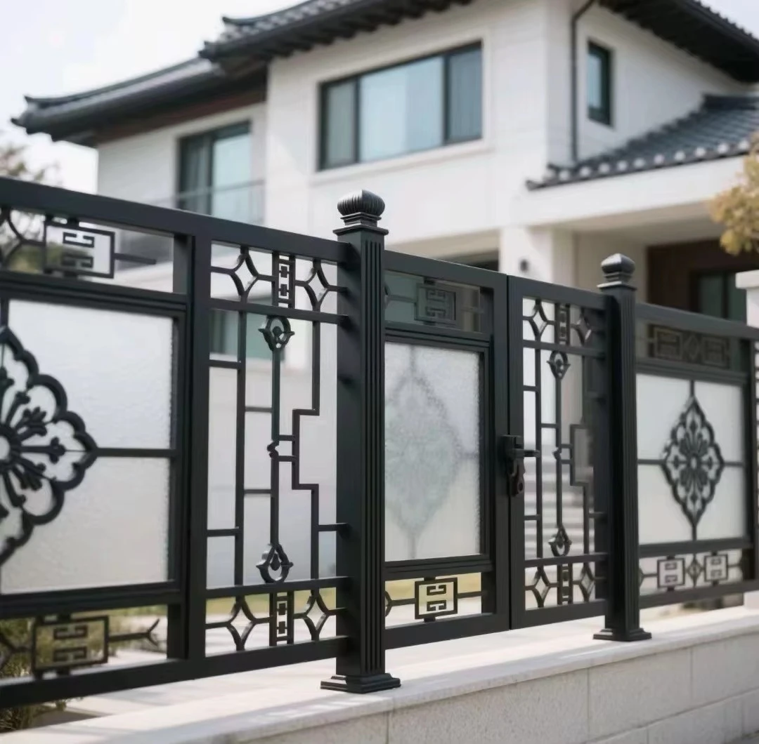 

cj-Modern Design Wrought Iron Customizable Balcony Stair Roof Railings and Fences for Self-Built Houses@