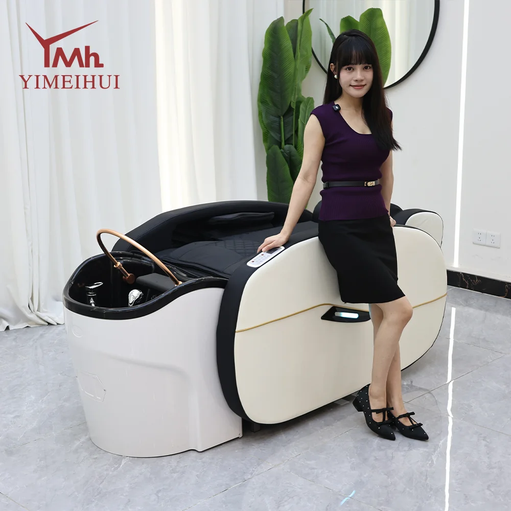 

Head Deep Relaxation Massage Bed Leather Style Hairdressing Salon Fumigation Constant Temperature Water Circulation Shampoo Bed