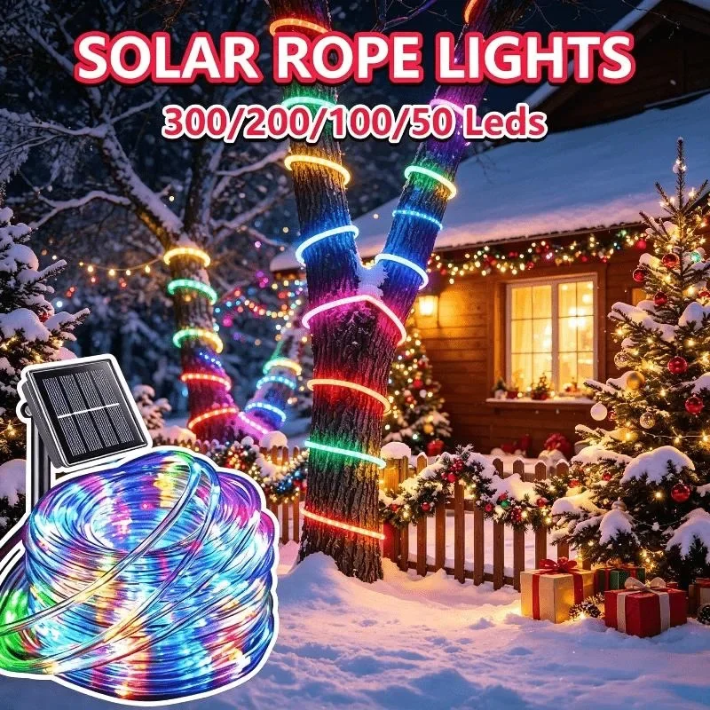 Outdoor Solar Rope Light Garden Tube Light Clear Flexible Tubing for Creating Ambiance at Christmas Parties Garden Gatherings