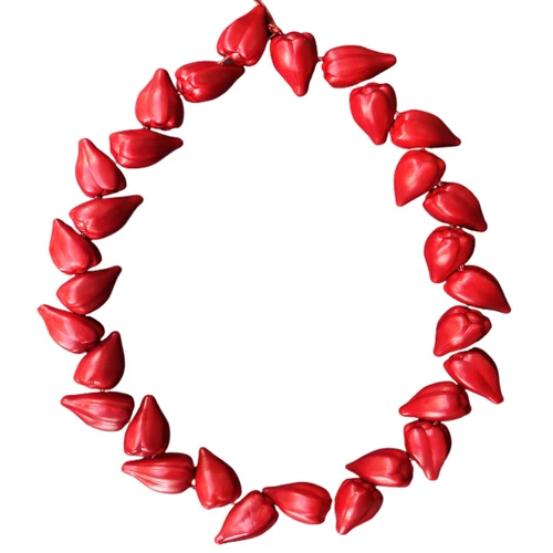 Imagen 1 del producto OTC ULA FALA Collar UlaFala Reineos romanos tradicionales Hombres rojos Samoa Ula Fala Ceremonial Samoano Tribal Chief Ocasión formal