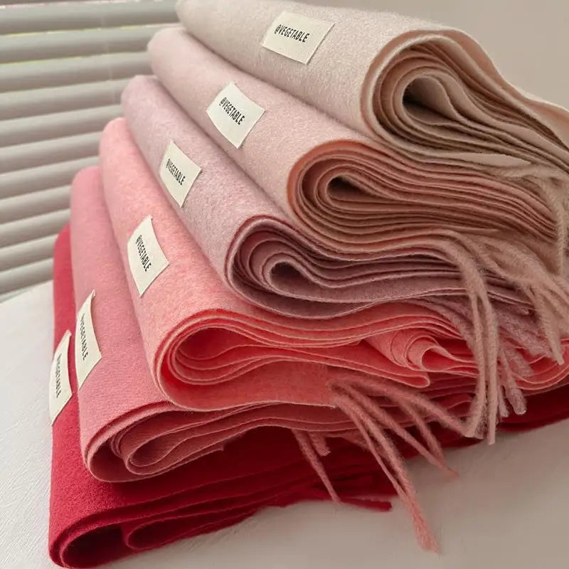 New imitation cashmere scarf winter female Korean version versatile cute pink scarf gift shawl for boyfriend and girlfriend