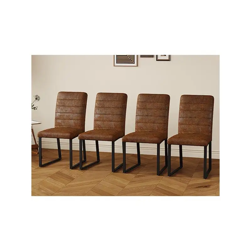 مجموعة كراسي شديدة التحمل، 4 عبوات مع وسادة مقاس 2.1 بوصة، إطار حديد قوي، مثالية للمنزل والمكتب، ألوان كلاسيكية، قيمة رائعة