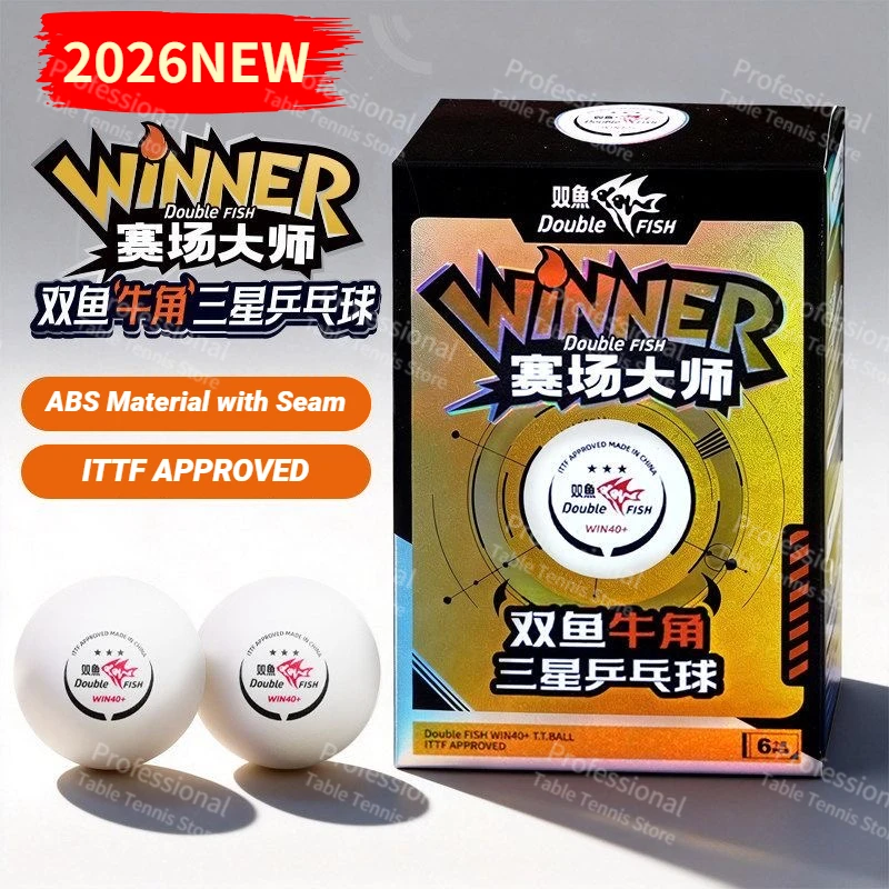 

2026 NEW Double Fish Winner Ping Pong Balls Seam 3 Stars Professional Seam Table Tennis Balls ABS New Material for Match Balls