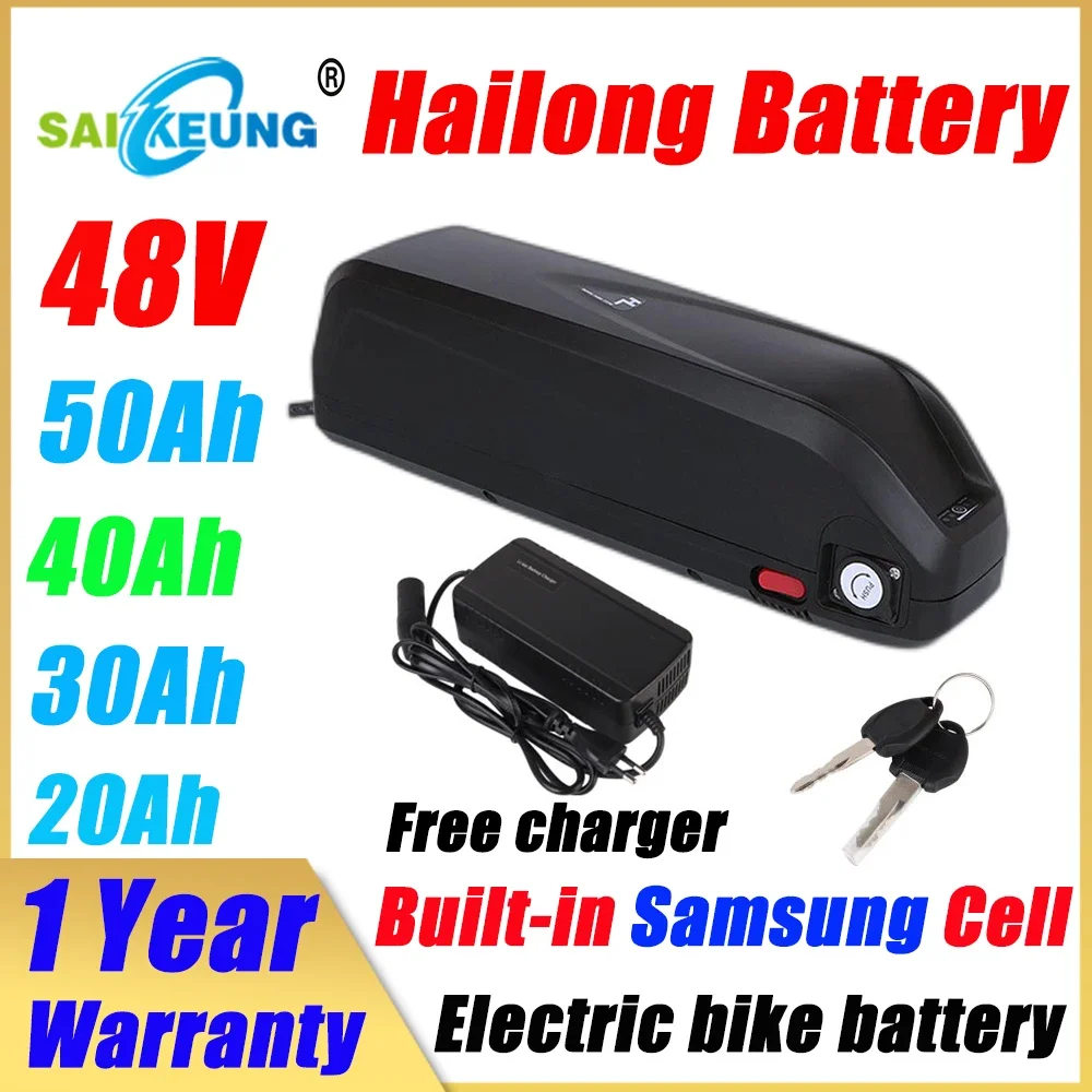 

Hailong 48v 60ah Electric Bike Battery 48v 20ah 24ah 30ah 40ah 50ah Bafang 750w 1500w3000W E Bike Accu 13s5p Lithium Ion Battery