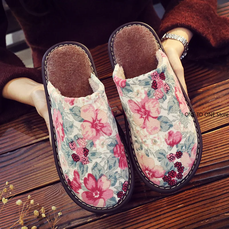 2026 زوجين أربعة مواسم المنزل داخلي صامت وكتم نسيج القطن الخالص وحيد نعل ناعم غير ضار شبشب أرضيات من الخشب الصلب #1